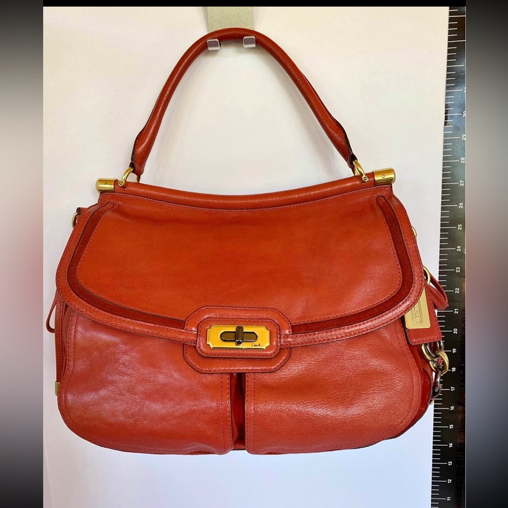 Vintage Coach Chelsea Handbag—burnt orange/red
